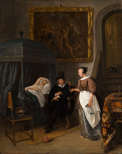 Návštěva lékaře, kolem 1665-8 od Jan Havicksz. Steen