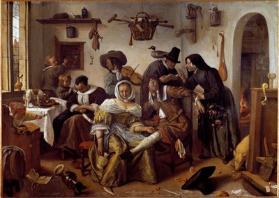 Svět je vzhůru nohama aneb Prohřešky chtíče. (Obraz od Jan Havicksz. Steen