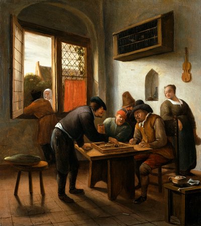 Hráči Tric Trac v interiéru, od Jan Havicksz. Steen