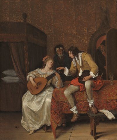 Ascagnes a Lucelle, Hudební lekce, 1667 od Jan Havickszoon Steen