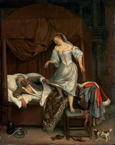 Scéna v ložnici (panel) od Jan Havickszoon Steen