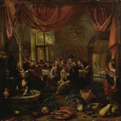 Kristus v domě Marty a Marie, kolem roku 1655 od Jan Havickszoon Steen