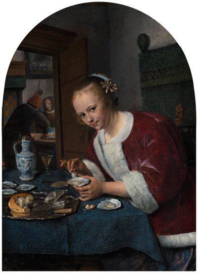 Dívka jí ústřice, kolem 1658-1660 od Jan Havickszoon Steen