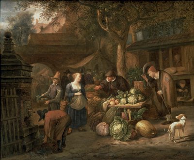 Scéna z trhu (panel) od Jan Havickszoon Steen