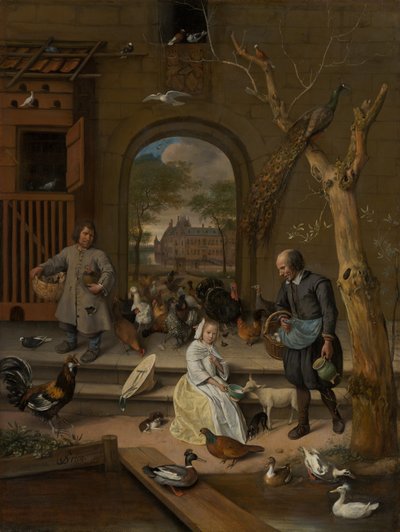 Portrét Jacoby Maria van Wassenaer (1654-1683), známé jako The Poultry Yard, 1660 od Jan Havickszoon Steen