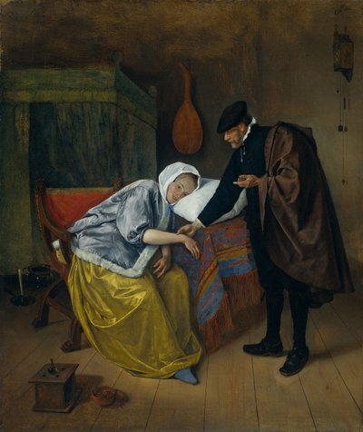 Nemocná žena od Jan Havickszoon Steen