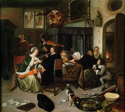 Rozpuštěná domácnost, 1668 od Jan Havickszoon Steen