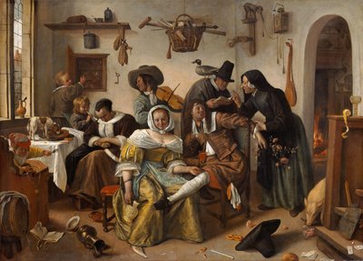 The Topsy-Turvy World In Weelde Siet Toe, 1663 od Jan Havickszoon Steen
