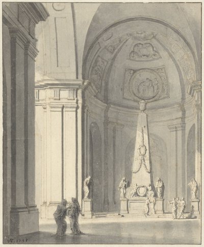 Velký klenutý sál s pohřebním pomníkem od Jan Hendrik Troost van Groenendoelen