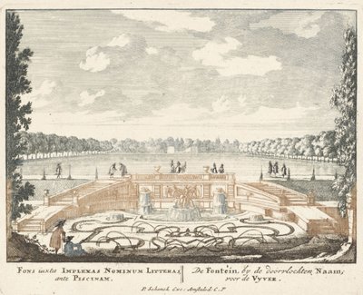 Fontána a velký rybník v zahradách paláce Het Loo, 1694-97 od Jan I van Call