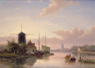 Letní krajina při západu slunce, 1858 od Jan Jacob Spohler