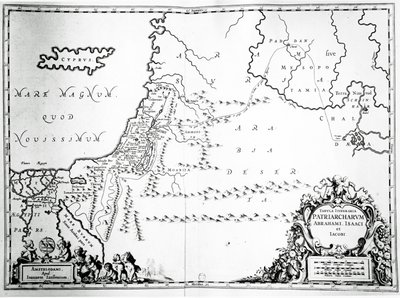 Mapa cest Abrahama, Izáka a Jákoba, 1652 od Jan Janssonius