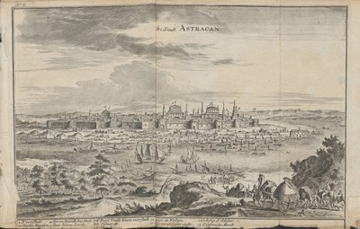 Astrachaň z: Tři pozoruhodné cesty, 1675 od Jan Jansz. Struys