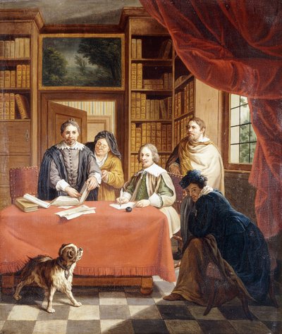 Příprava svatebních smluv, od Jan Josef the Younger Horemans