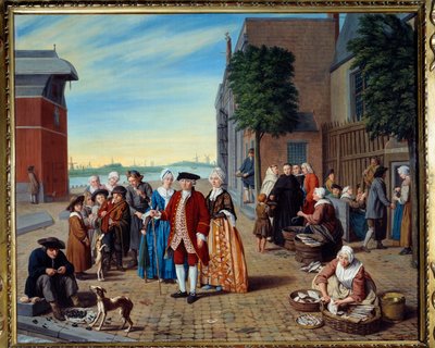 Procházka k rybám a šlechticům v Nizozemsku Obraz Jana Josefa Horemanse Jeune (1714-1790) (ec.flam) 1771 Lyon, Musee des Beaux Arts od Jan Josef the Younger Horemans