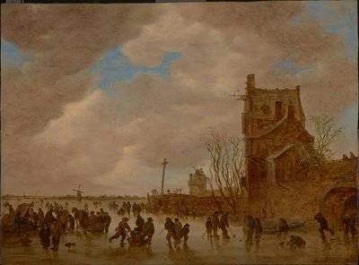 Ledové radovánky před mostní věží, 1655 od Jan Josefsz Goyen van