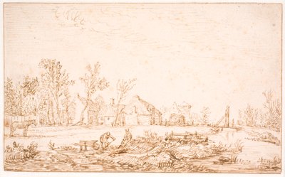 Kanál poblíž vesnice od Jan Josefsz van Goyen