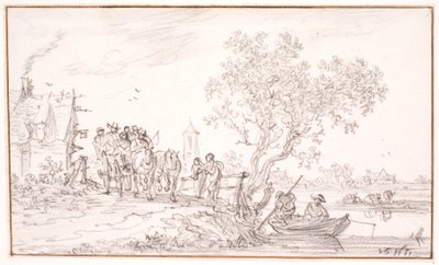Vůz s cestujícími v hostinci od Jan Josefsz van Goyen
