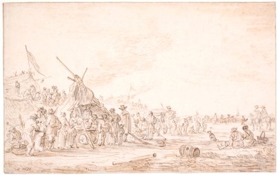 Pobřežní krajina s velrybou od Jan Josefsz van Goyen