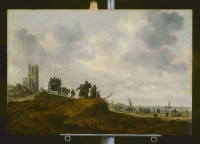Starý kostel v Egmond Aan Zee (olej na dřevě) od Jan Josephsz van Goyen