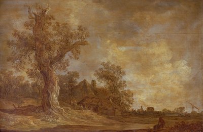 Zalesněná krajina s postavami a dubem od Jan Josephsz van Goyen