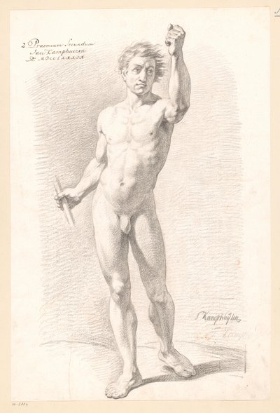 Stojící mužský akt, při pohledu zepředu (2. cena 1789) od Jan Kamphuijsen