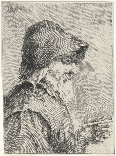 Starý muž s plnovousem a dýmkou v ruce od Jan Lauwryn Krafft (I) (attributed to)