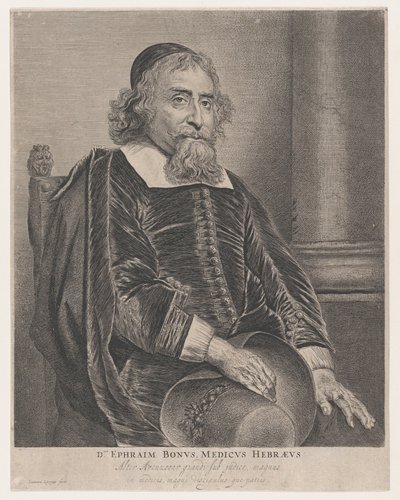 Portrét Ephraima Bonuse, lékaře, 17. století. od Jan Lievens