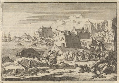 Zemětřesení na Jamajce zničilo město Port Royal, 1692 od Jan Luyken