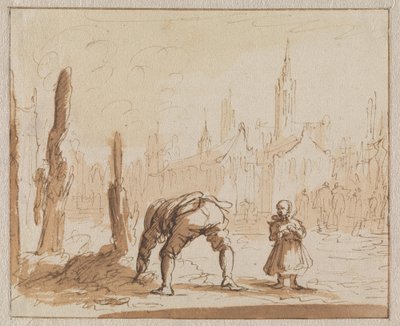 Adriaen Wens hledá v popelu šroub do úst, který byl jeho matce nasazen v Antverpách roku 1573 od Jan Luyken