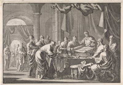 Shromáždění 72 překladatelů zákona na příkaz krále Ptolemaia Philadelpha od Jan Luyken