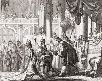 Korunovace krále Viléma III. a královny Marie II., 11. dubna od Jan Luyken