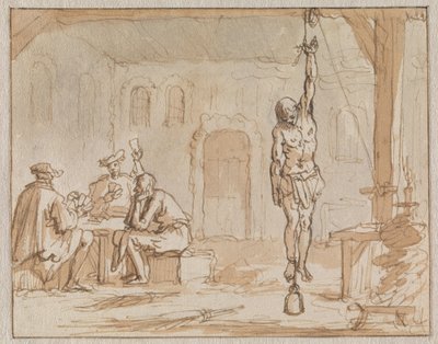 Švec Geleyn je mučen v Bredě roku 1572 od Jan Luyken