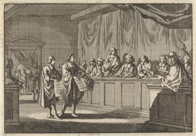 Reformovaní pastori Gilly a Courdil přečetli na synodě v Sorges prohlášení, že konvertují ke katolické církvi, 3. června 1683 od Jan Luyken
