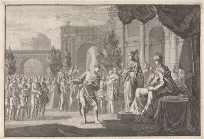 Hyrkán před trůnem Ptolemaia Filadelfa od Jan Luyken