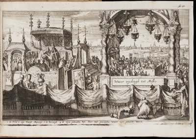 Velké požehnání vod v Moskvě (výroční náboženský obřad s průvodem) - dílo Jana (Johannese) Luykena (1649-1712), rytina (20,1x30 cm) od Jan Luyken