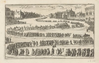 Pohřeb královny Marie II Stuartovny, 1695 Lyk stát Marie Stuartovny (titul na předmětu) od Jan Luyken