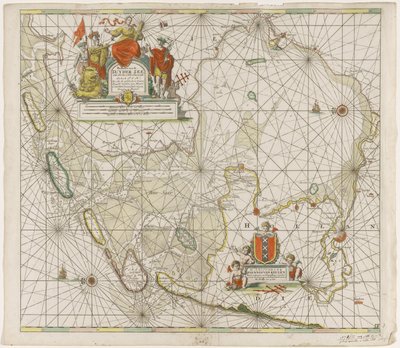 Mapa Zuiderzee a Waddenzee Paskaarte of the Zuyder Zee (název na objektu) od Jan Luyken