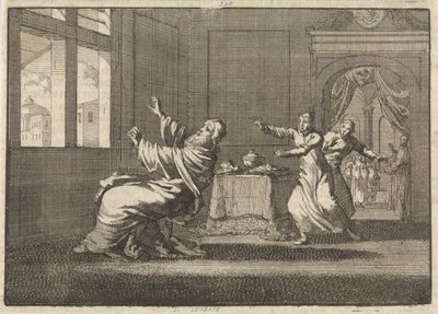 Papež Innocent XII padá zpět z okna Quirinalu krátce po svém zvolení, 1691 od Jan Luyken