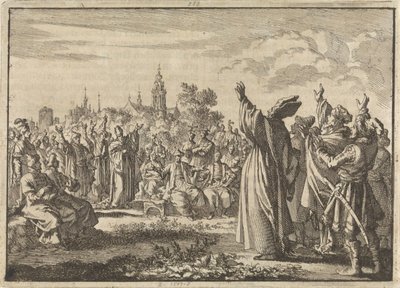 Polský sněm, ve kterém je August II Silný jednou stranou prohlášen králem a druhou Francouzem Ludvík Bourbon-Conti, 1697 od Jan Luyken