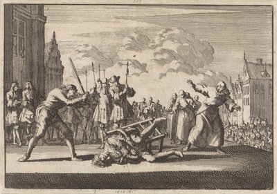 V Mohuči je sťat císařský válečný komisař Cronsbruck, 1691 od Jan Luyken