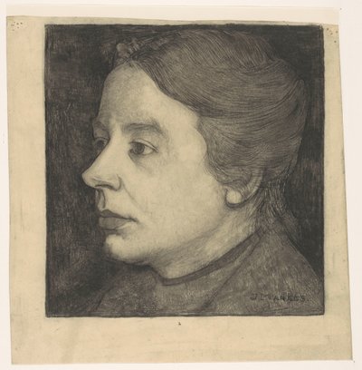 Portrét Anne Mankes-Zernike od Jan Mankes (signed by artist)
