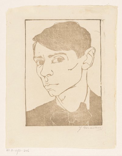 Autoportrét s motýlkem od Jan Mankes (signed by artist)