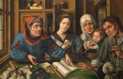 The Rent Receivers Office, 1514 (olej na plátně přenesené ze dřeva) od Jan Massys or Metsys