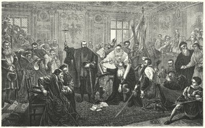 Vytvoření Polsko-litevského společenství Lublinským svazem od Jan Alojzy Matejko
