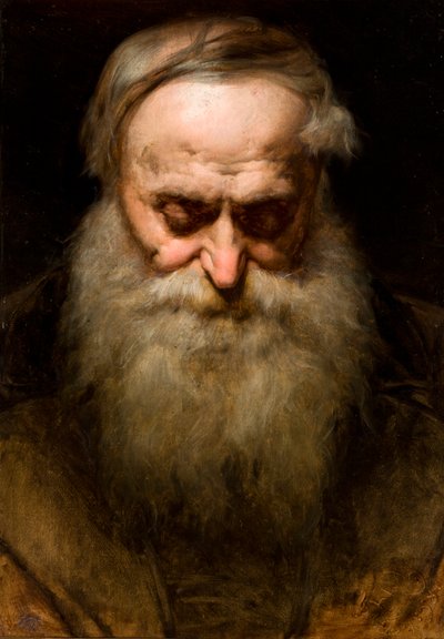 Hlava starého muže s šedivým plnovousem od Jan Matejko