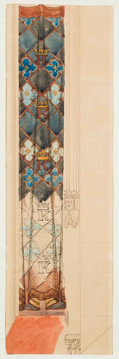 Karton k polychromii kostela Panny Marie - Vlys s geometrickým vzorem od Jan Matejko