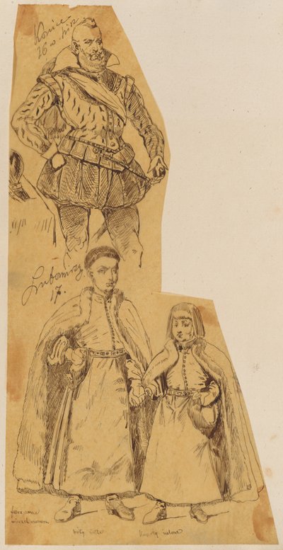 Skarbczyk. Lubomirscy – reifer Mann aus dem 16. Jh. und zwei stehende Jungen aus dem 17. Jh. od Jan Matejko