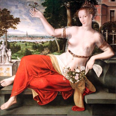 Nizozemština: Flora s městem Antverpy Flora v pozadí od Jan Matsys