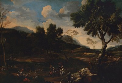 Krajina s bitvou mezi dvěma berany, ca. 1640. od Jan Miel
